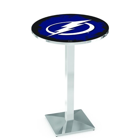Holland Bar Stool Co 42" Chrome Tampa Bay Lightning Pub Table L217C4228TBLght